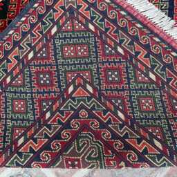 5x6 Vintage Baluchi Wool Rug - Collector's Handmade Afghan Tribal Carpet Geometric Oriental Pattern Area For Living Room, Bedroom - thumbnail 4