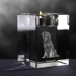 Hovawart - Crystal Candlestick With Dog, Souvenir, Decoration, Limited Edition, Collection - thumbnail 2