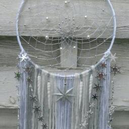 Winterdream Dreamcatcher, White, Winterdecoration, Wallhanging Homedecor, Christmasdecor, Fairydreamcatcher, Boho - thumbnail 3