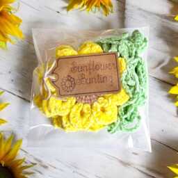 Crochet Sunflower Bunting Handmade Fluffy Yarn Wall Hanging - thumbnail 2