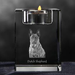 Dutch Shepherd Dog - Crystal Candlestick With Dog, Souvenir, Decoration, Limited Edition, Collection - thumbnail 3