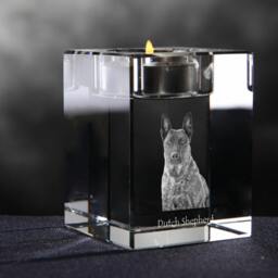 Dutch Shepherd Dog - Crystal Candlestick With Dog, Souvenir, Decoration, Limited Edition, Collection - thumbnail 2