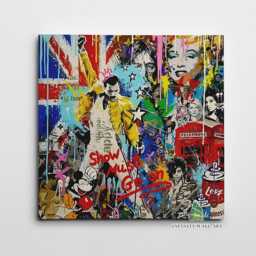 Queen Quote Graffiti Canvas Art Wall Print Picture Banksy Style Framed Home Decor -D695 - thumbnail 2