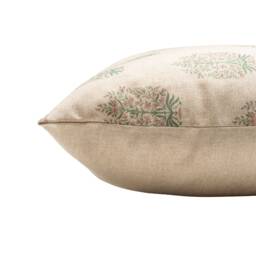 Apple Grove Linen Effect Xl Rectangular Cushion Cover in Pink & Green. Nature Inspired Geometric Trees Blossom Print. 23X15 - thumbnail 2