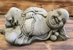 Stone Garden Large Laying Happy Buddha Statue Ornament - thumbnail 1