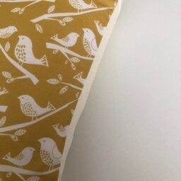 "Scandinavian Skandi Birds Mustard Ochre Cream Cushion Cover 16"" 18" - thumbnail 2