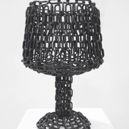 Welded Metal Chain Art Goblet Sculpture Gothic Decor - thumbnail 2