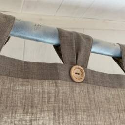 Linen Curtain Panel Rustic French Country Style, Natural Burlap - thumbnail 3