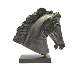 Verdigris Effect Of Greek Stone Casting A Horse From Parthenon Temple , Museum Quality Art Sculpture - thumbnail 2