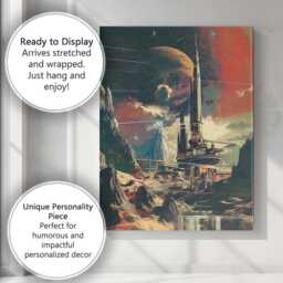 Sci Fi Planetary Launch Tower Alien Landscape Canvas Wall Art Print Decor Picture Ready To Hang - thumbnail 3