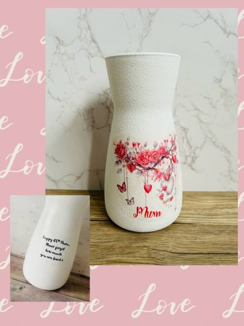 Personalised Mum Vase, Mothers Day Gift , Flower Themed Gifts, Gifts For - image 1
