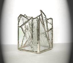 Clear Stained Glass Candle Holder