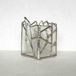 Clear Stained Glass Candle Holder - thumbnail 3