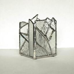 Clear Stained Glass Candle Holder - thumbnail 2