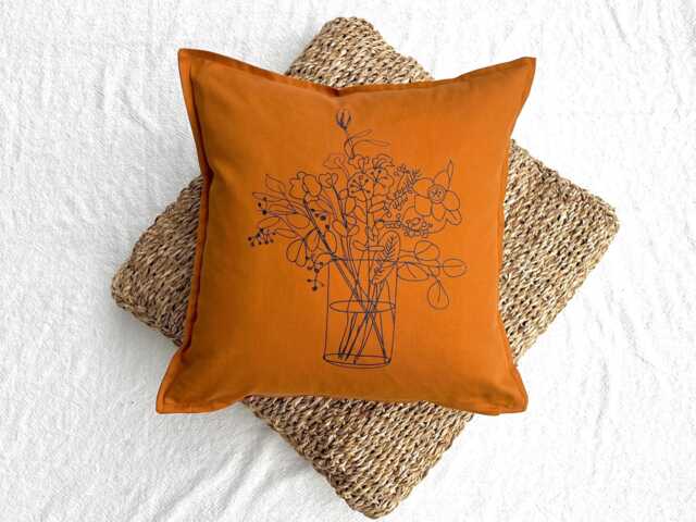 "Minimalist Cushion Cover ""Flower Vase" - image 1
