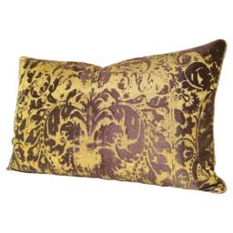 Lumbar Throw Pillow Cushion Cover Gold & Bronze Jacquard Rubelli Fabric Gritti Pattern - Handmade in Italy - thumbnail 3