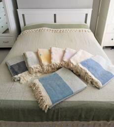 Soft Turkish Blanket - Throw Jacquard Handmade Bed High-Quality Cotton Luxury Home Decor