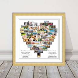 Heart Shaped Collage Design. A Collection Of Pictures Designed Into A Heart Shape, Printed & Framed in Picture Frame Your Choice - thumbnail 3