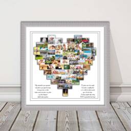 Heart Shaped Collage Design. A Collection Of Pictures Designed Into A Heart Shape, Printed & Framed in Picture Frame Your Choice - thumbnail 1