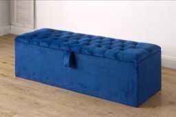 Handcrafted Tufted Plush Velvet Ottoman - Blanket & Toy Storage Box