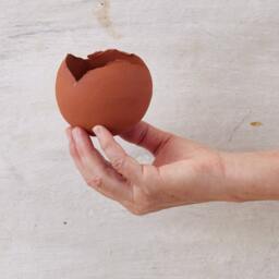 Set Of 2 Small Brown Terracotta Modern Bohemian Ceramic Planter Pot - thumbnail 2