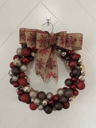 Handmade Holiday Shatterproof Ornament Wreath, Festive Decor, Christmas Decoration