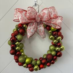 Handmade Holiday Shatterproof Ornament Wreath, Festive Decor, Christmas Decoration - thumbnail 2