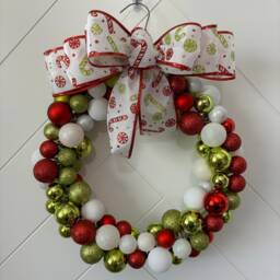 Handmade Holiday Shatterproof Ornament Wreath, Festive Decor, Christmas Decoration - thumbnail 3