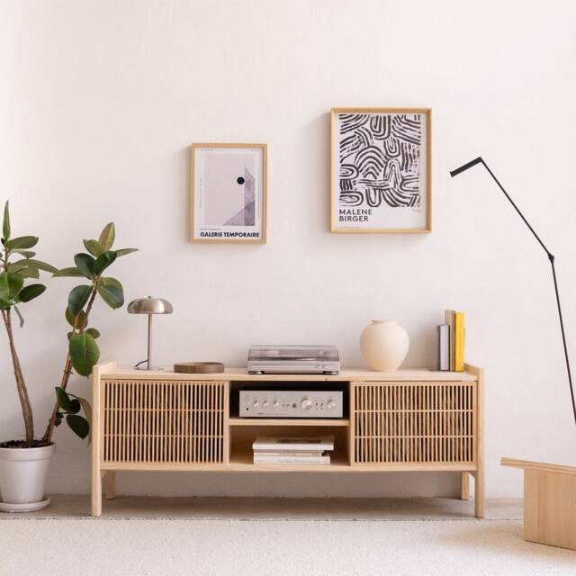 Turntable Stand, Solid Wood Vinyl Record Storage - Tarida - image 1