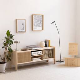 Turntable Stand, Solid Wood Vinyl Record Storage - Tarida - thumbnail 2