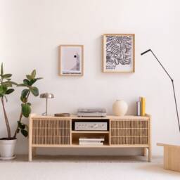Turntable Stand, Solid Wood Vinyl Record Storage - Tarida