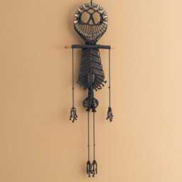 Macrame Skeleton, Halloween Hanging Decoration, Spooky Wall Art, Gothic Decor Bedroom, Gift, Goth Tapestry, White Skeleton W94 - thumbnail 1