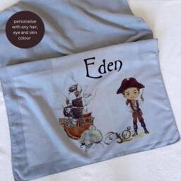 Personalized Pirate Beach Towel Custom Character Kids Towel - thumbnail 1