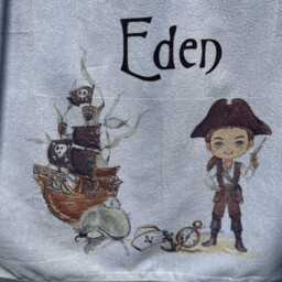 Personalized Pirate Beach Towel Custom Character Kids Towel - thumbnail 2