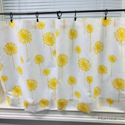 Dandelion Valance Cafe Curtains Yellow White Kitchen Bathroom Curtains. Valance. Curtain Curtains - thumbnail 2