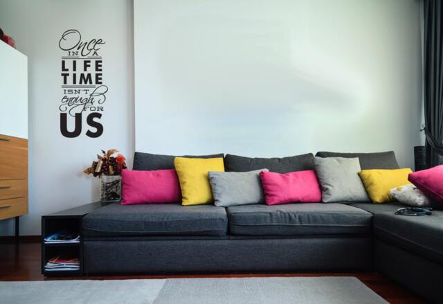 Romantic Wall Quote Decal - Once Lifetime Vinyl Art Sticker - image 1
