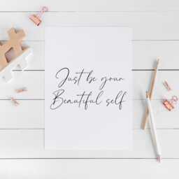 Just Be Your Self Print, Inspirational Quote Wall Art, Minimalist Home Decor - Unframed - thumbnail 2
