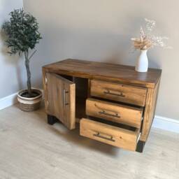 Roma Rustic Tv Cabinet - With Sliding Drawers - thumbnail 4
