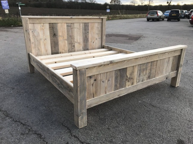 The Oxford Bed Frame Chunky Solid Rustic Pine Wood With Headboard All Sizes Available Free UK Delivery - image 1