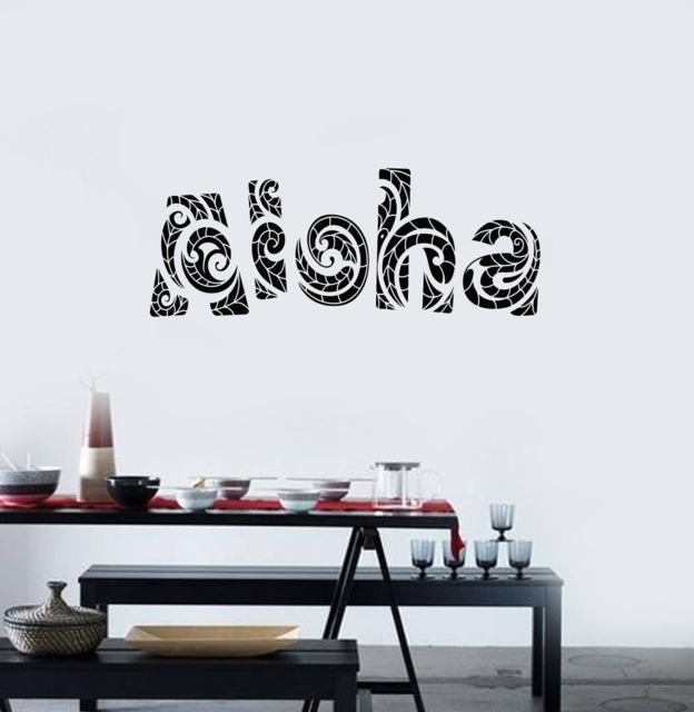 Aloha Vinyl Wall Decal Greeting Hawaiian Word Hawaii Stickers Mural - #2582Di - image 1