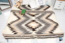 Handmade Wool Blanket Queen/King Size Bedspread, Plaid Sofa
