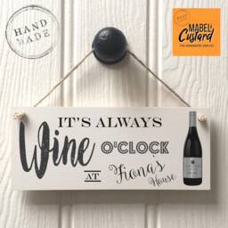 Wine O'clock Personalised Sign - Fun Wine Sign For Pubs, Bars & Garden Man Cave - thumbnail 2