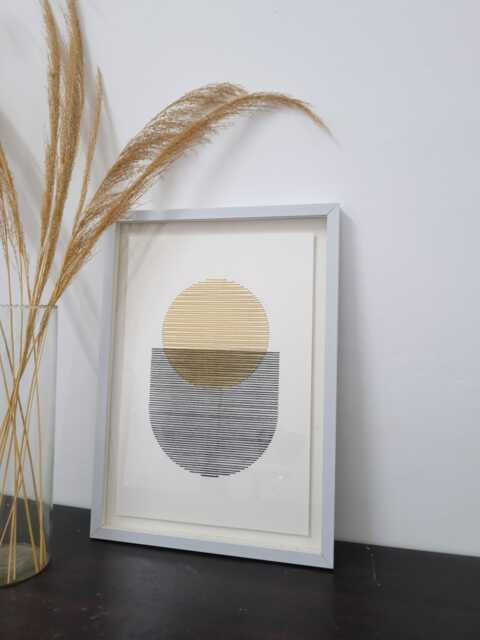Golden Veil Embroidered Paper Art, Contemporary Wall Hanging - image 1