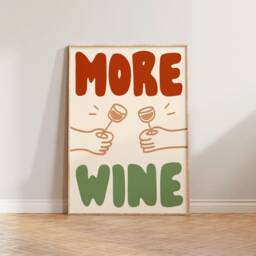 Kitchen Print, Wine Wall Art, Dining Room Bar Sign, Poster, More Hand Drawn Doodle Funny Gift For Her - thumbnail 2
