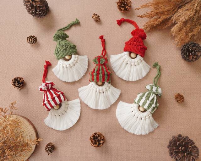 Gnome Ornament Christmas Tree Decor , Boho Decor, Bohemian Holiday, Winter Hanging, Family Gift X57 - image 1