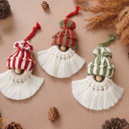 Gnome Ornament Christmas Tree Decor , Boho Decor, Bohemian Holiday, Winter Hanging, Family Gift X57 - thumbnail 2