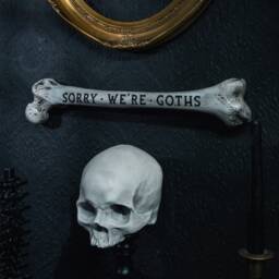 Engraved Resin Femur Bone - Gothic Home Decor, Macabre Wall Art - thumbnail 2