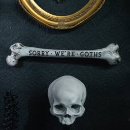 Engraved Resin Femur Bone - Gothic Home Decor, Macabre Wall Art - thumbnail 1