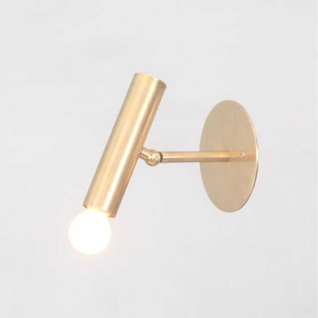 Mid Century Italian Brass Cylinder Wall Sconce, Modern Lighting - image 1