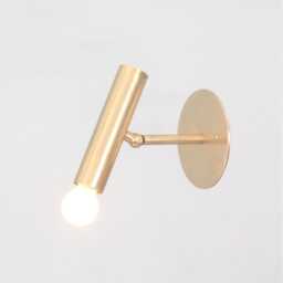 Mid Century Italian Brass Cylinder Wall Sconce, Modern Lighting - thumbnail 1